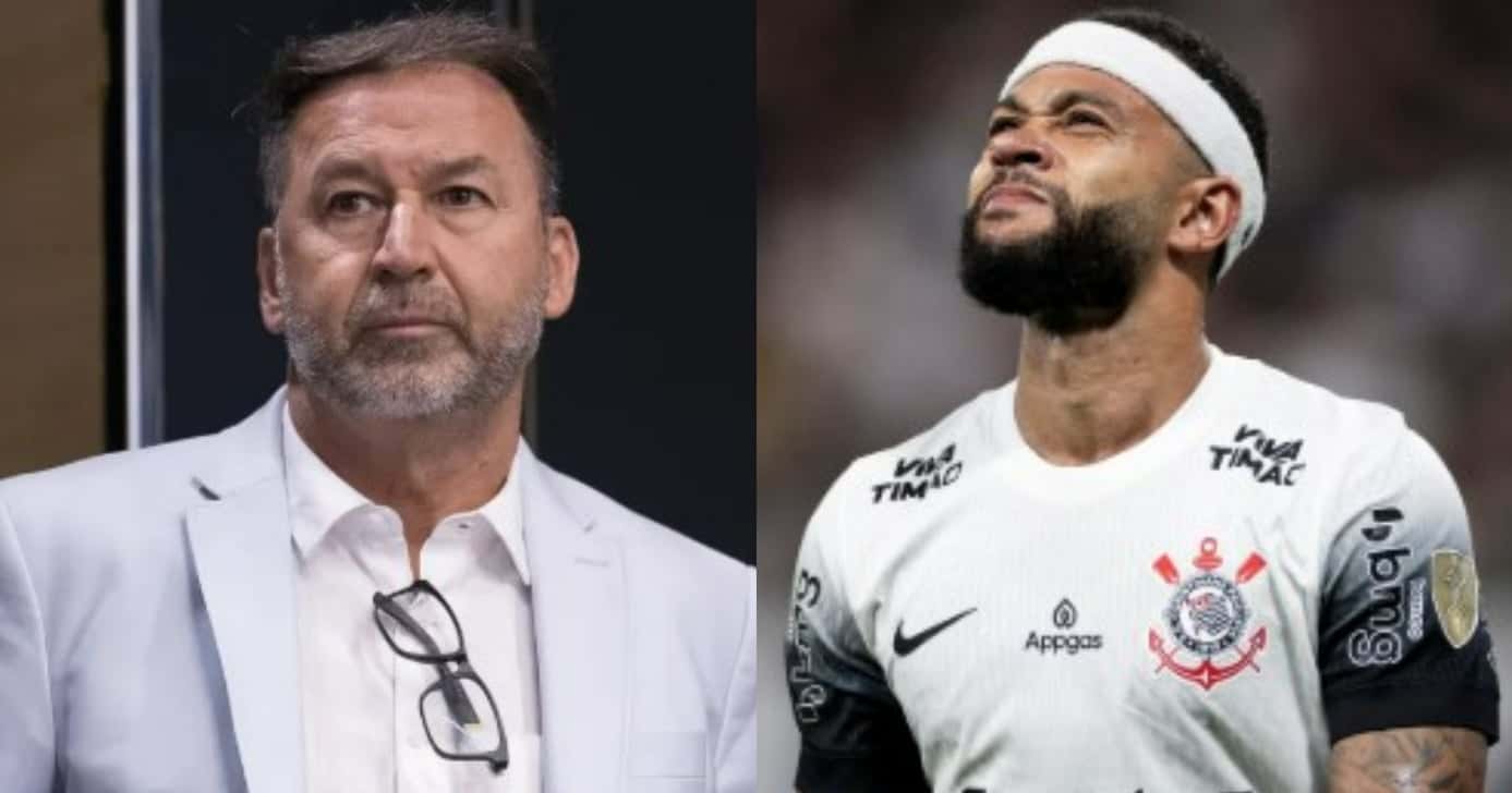 $181M e adeus a Depay: Augusto Melo sobre venda no Corinthians (Foto: Reprodução/Montagem TV Foco)