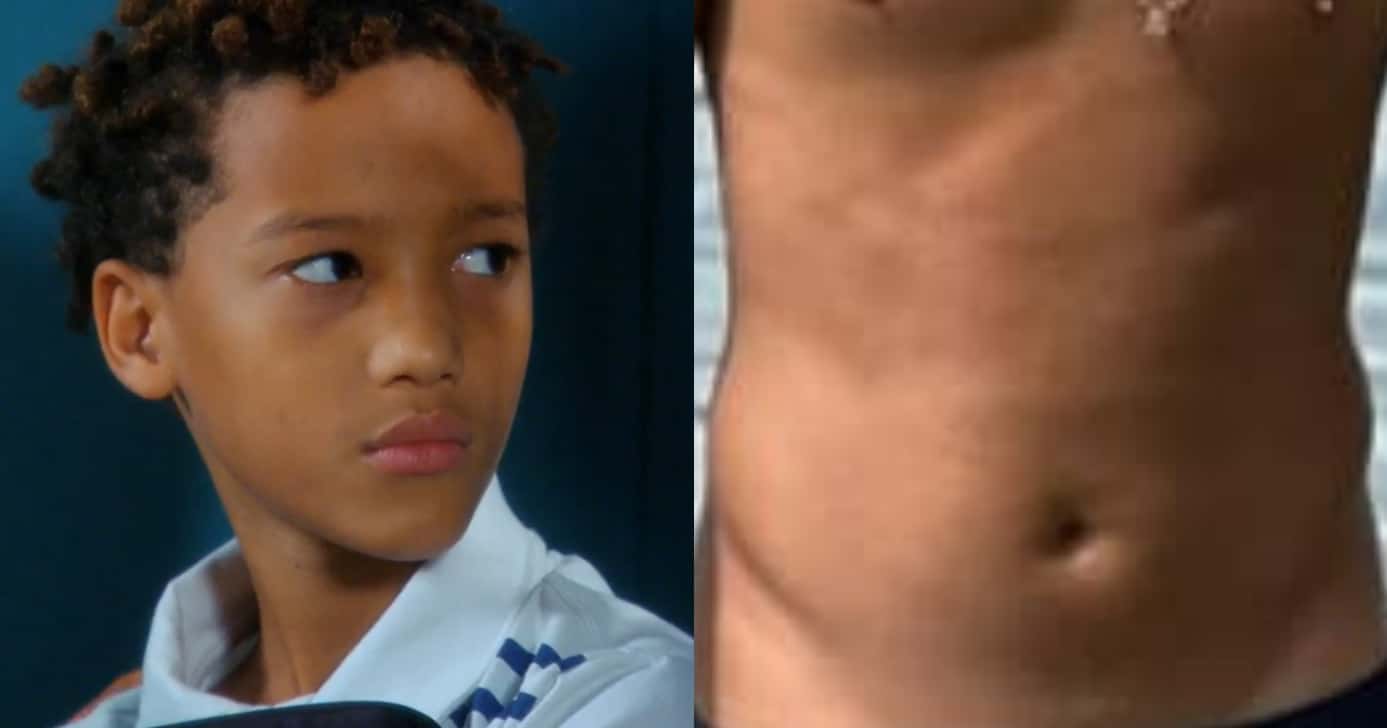 Ator mirim de Cheias de Charme virou musculoso aos 22 anos (Foto: Reprodução/Montagem TV Foco)