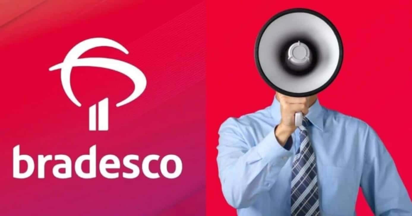 Aviso do Bradesco - Foto: Montagem