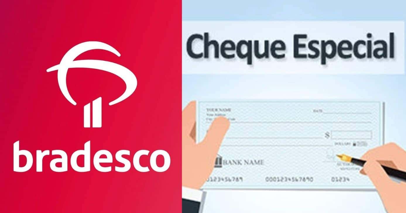 Bradesco e ilustração cheque especial (Fotos: Reproduções / Internet)