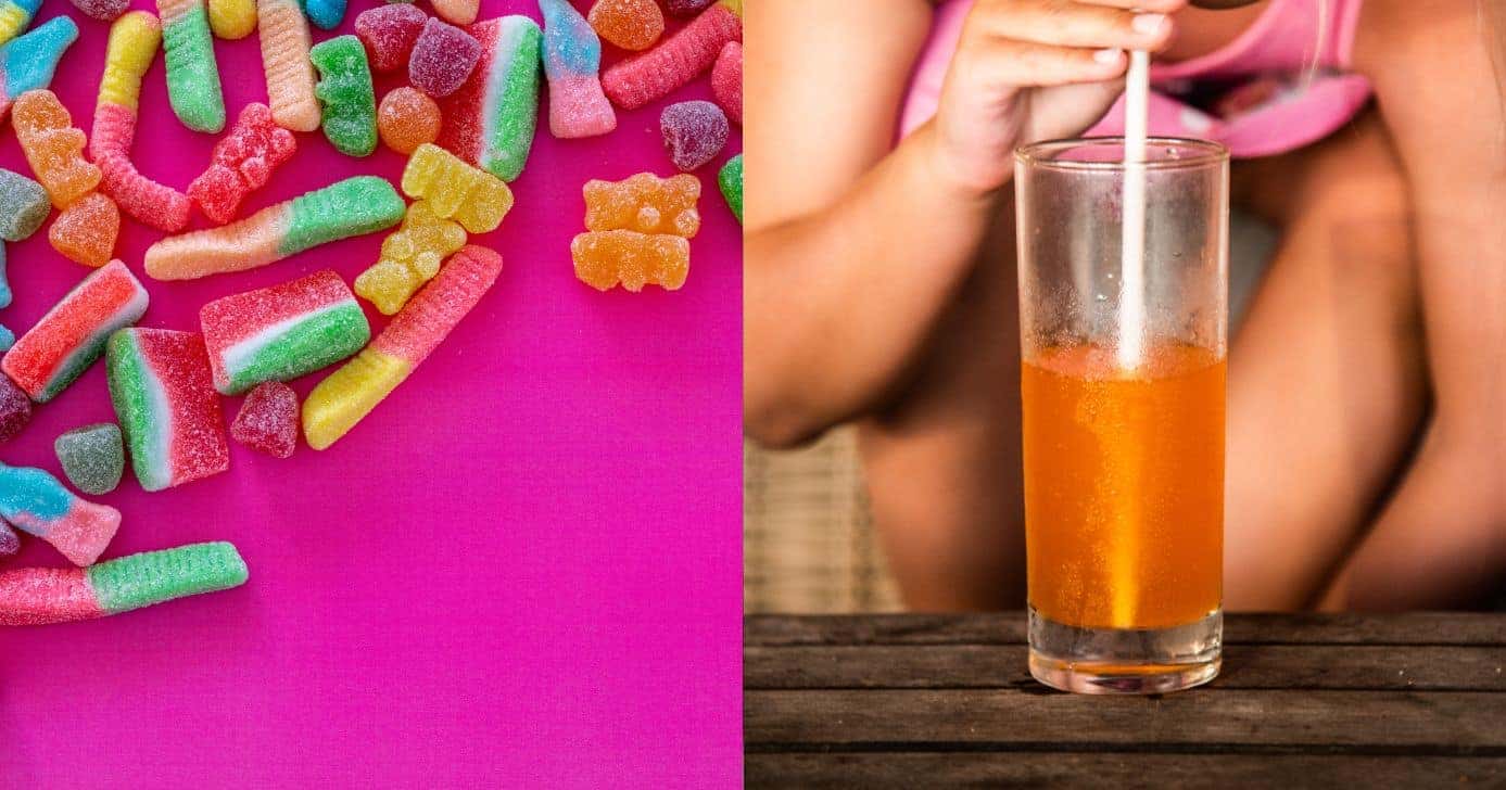 Ilustrações doces e fanta laranja (Fotos: Canva)