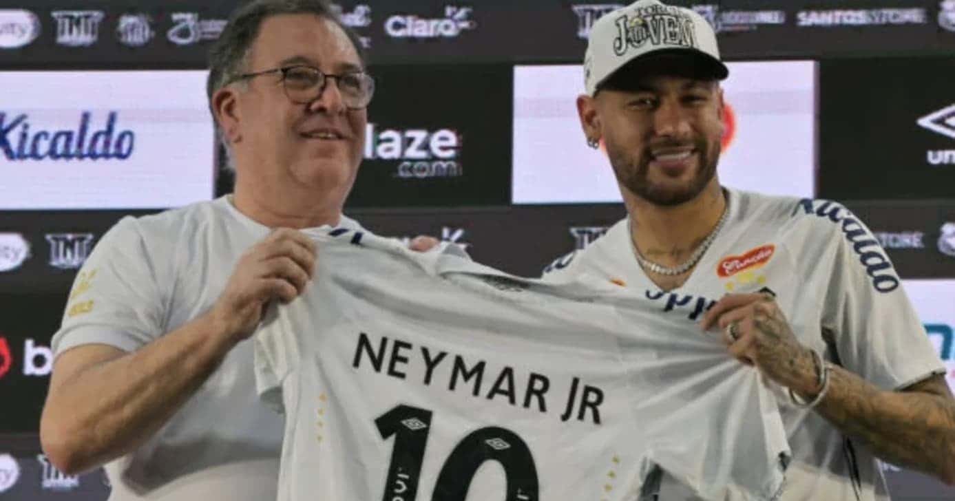 Marcelo Teixeira e Neymar no Santos (Foto: Reprodução/Internet)