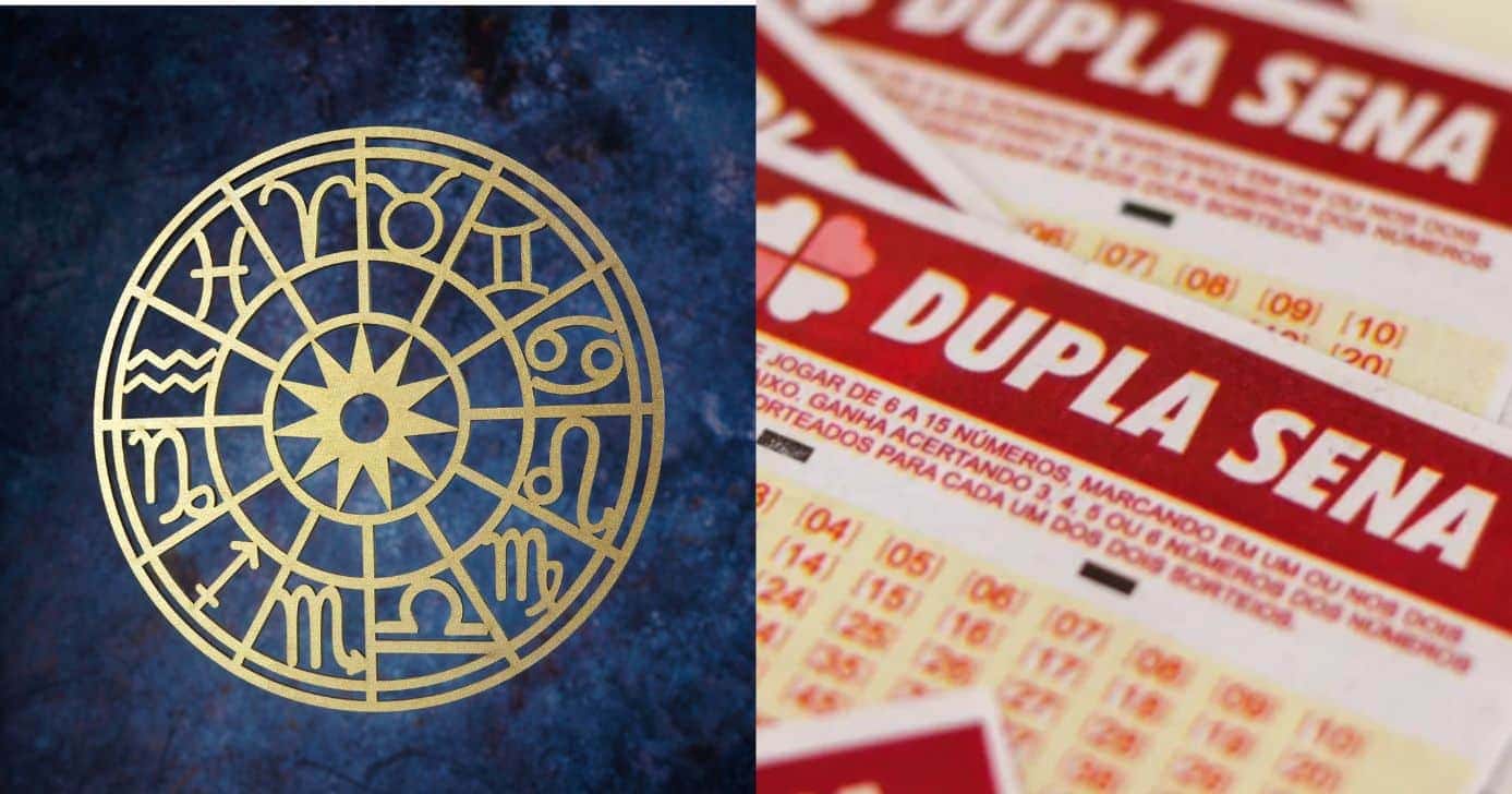 Signos e volante da Dupla Sena (Fotos: Reproduções / Canva / Adobe Stock)