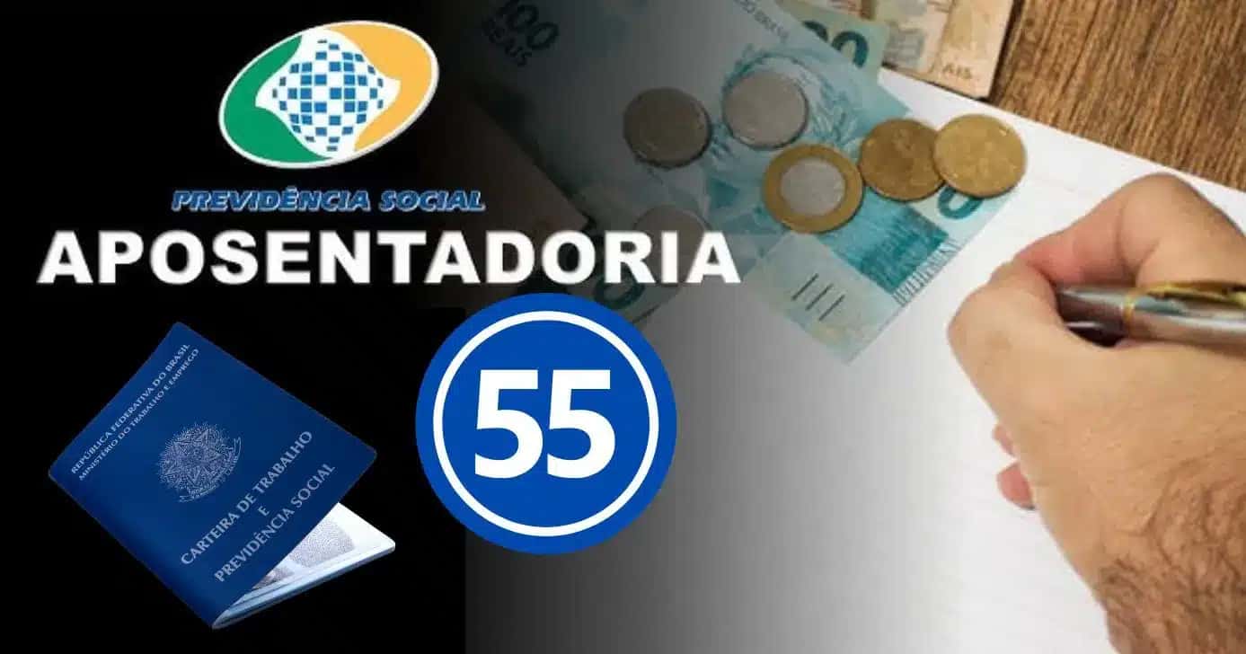 Aposentadoria aos 55 anos (Foto: Reprodução / INSS / Canva / Montagem TV Foco)