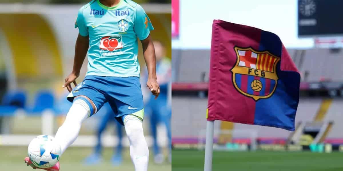 Craque do Brasileirão prestes a assinar com o Barcelona (Reprodução: Montagem TV Foco)