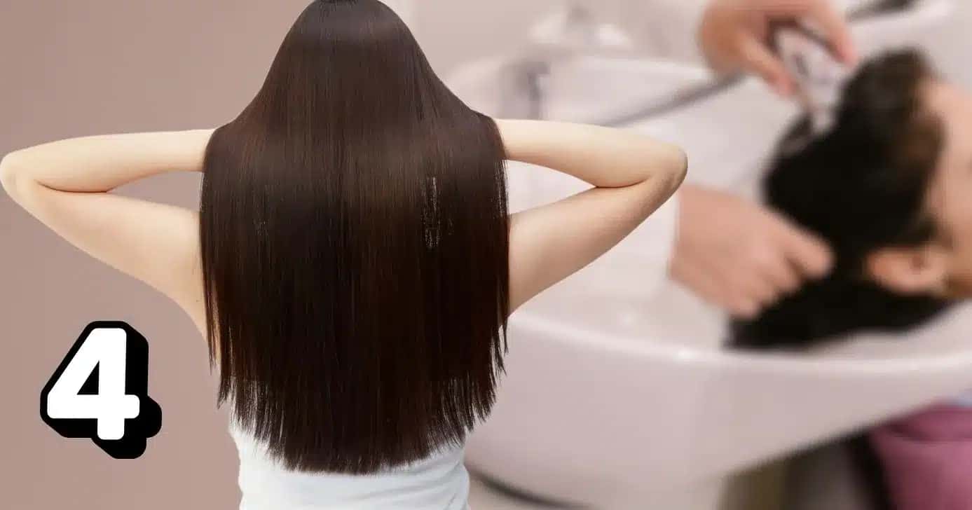 Mulher com cabelo liso após progressiva natural (Foto: Reprodução / Globo / Montagem TV Foco)
