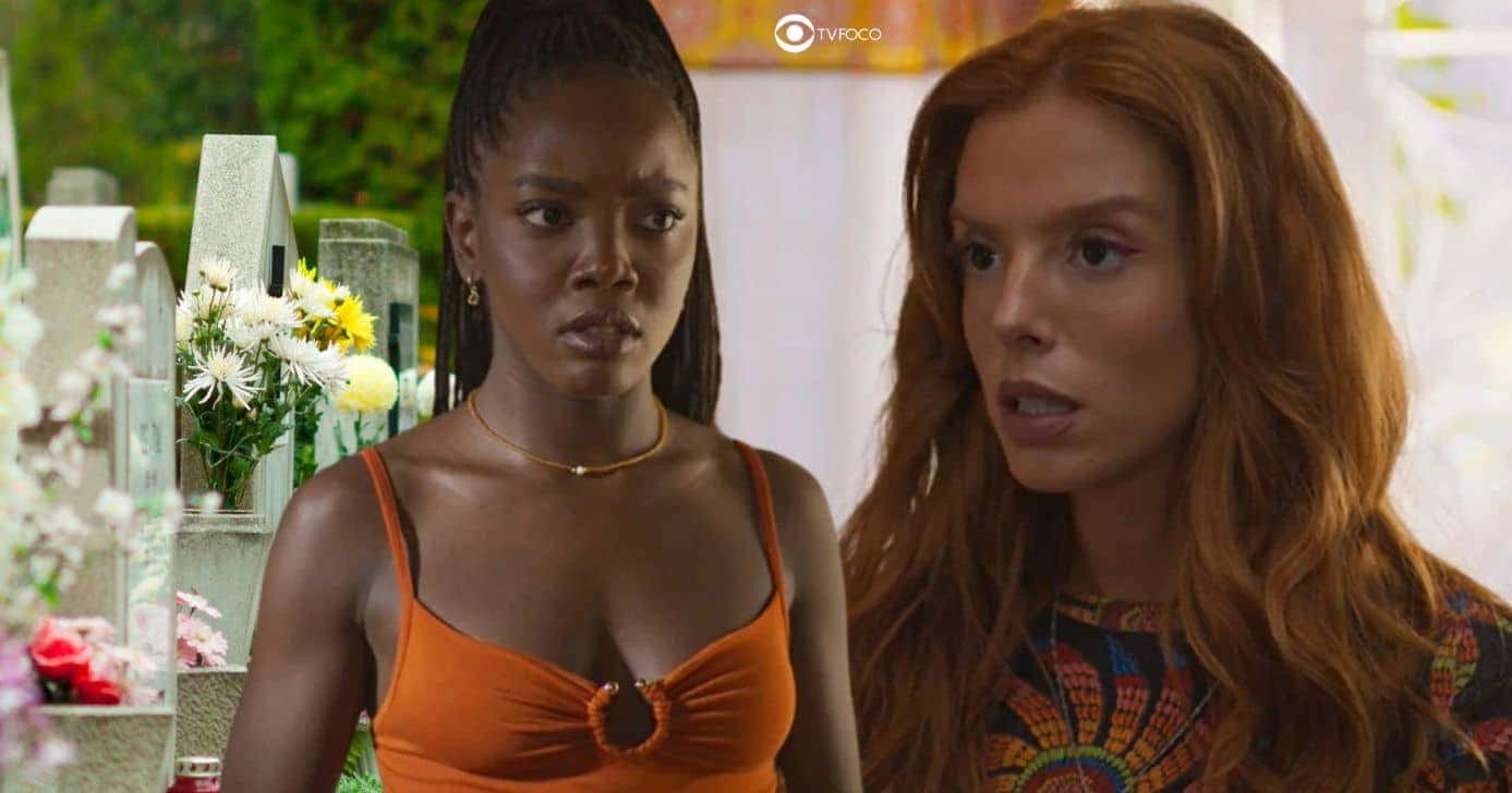 Cemitério, Leona e Kami em Dona de Mim (Foto: Reprodução / Globo / Montagem TV Foco)