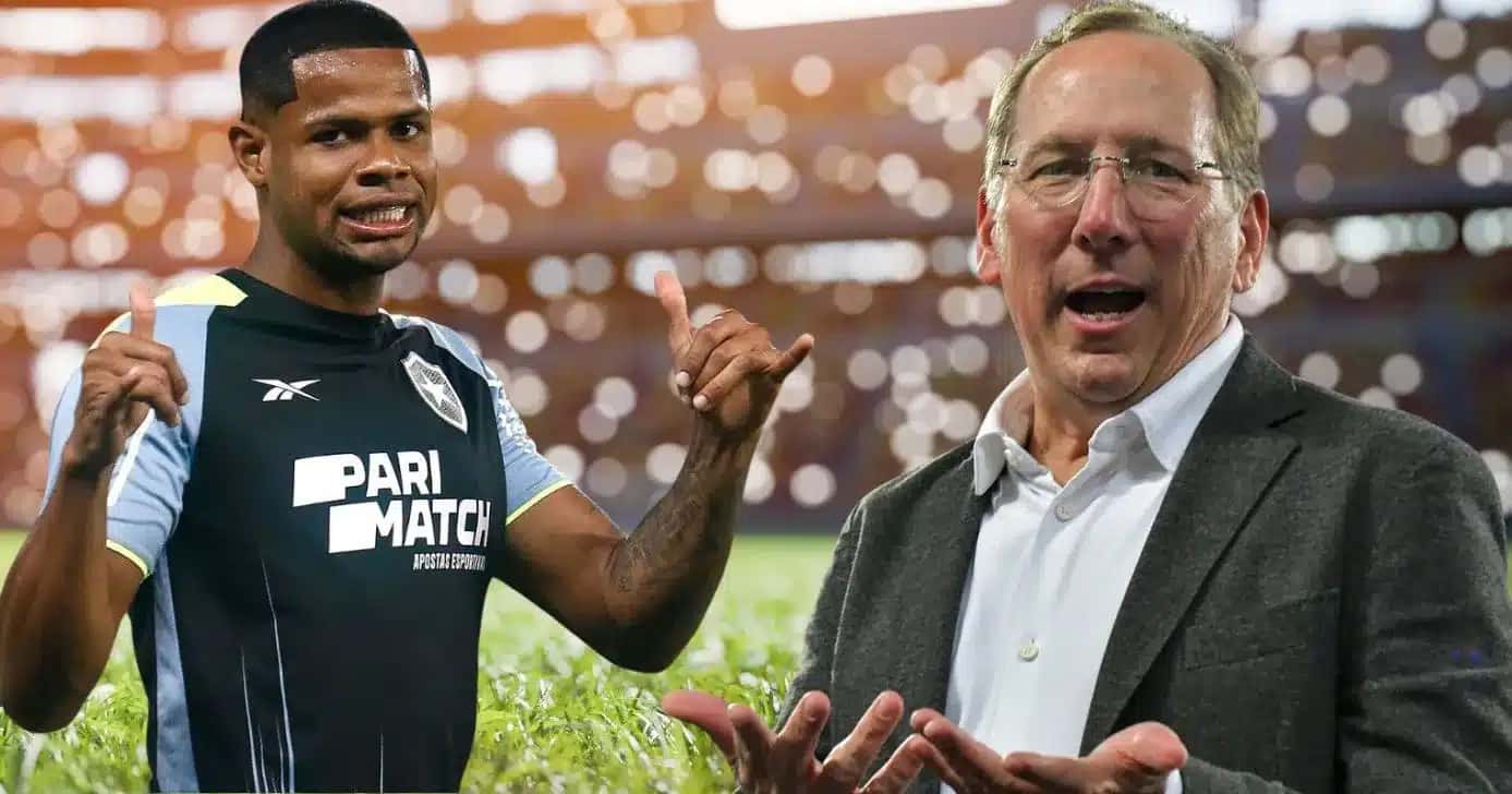 Júnior Santos e John Textor (Foto: Reprodução / Botafogo / Montagem TV Foco)