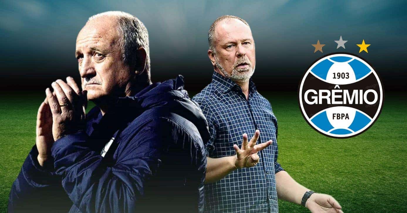 Felipão e Mano Menezes (Foto: Reprodução / Grêmio / Montagem TV Foco)