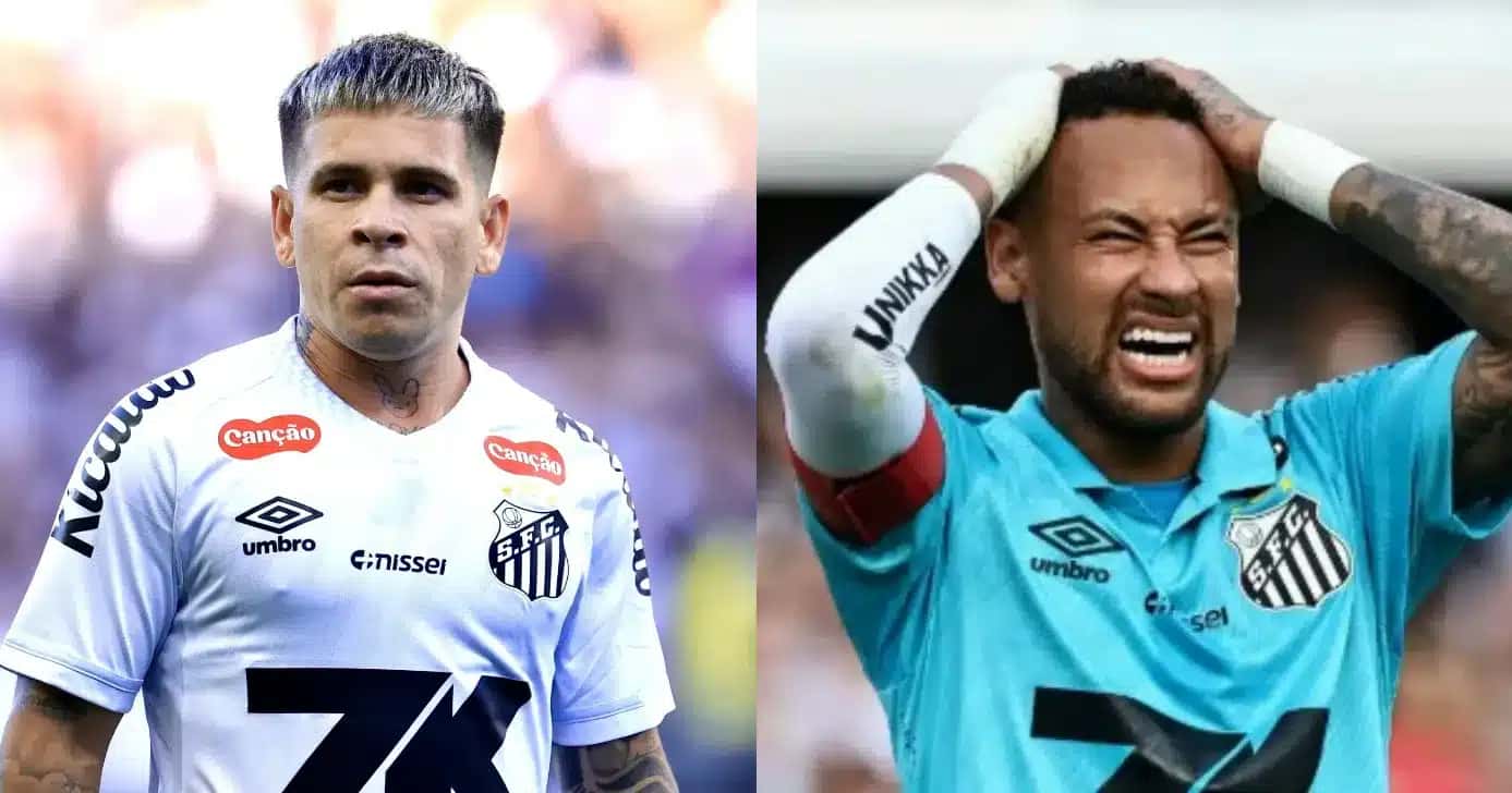 Soteldo da ADEUS a Neymar no Santos para jogar no Tricolor (Foto: Reprodução/Montagem TV Foco)