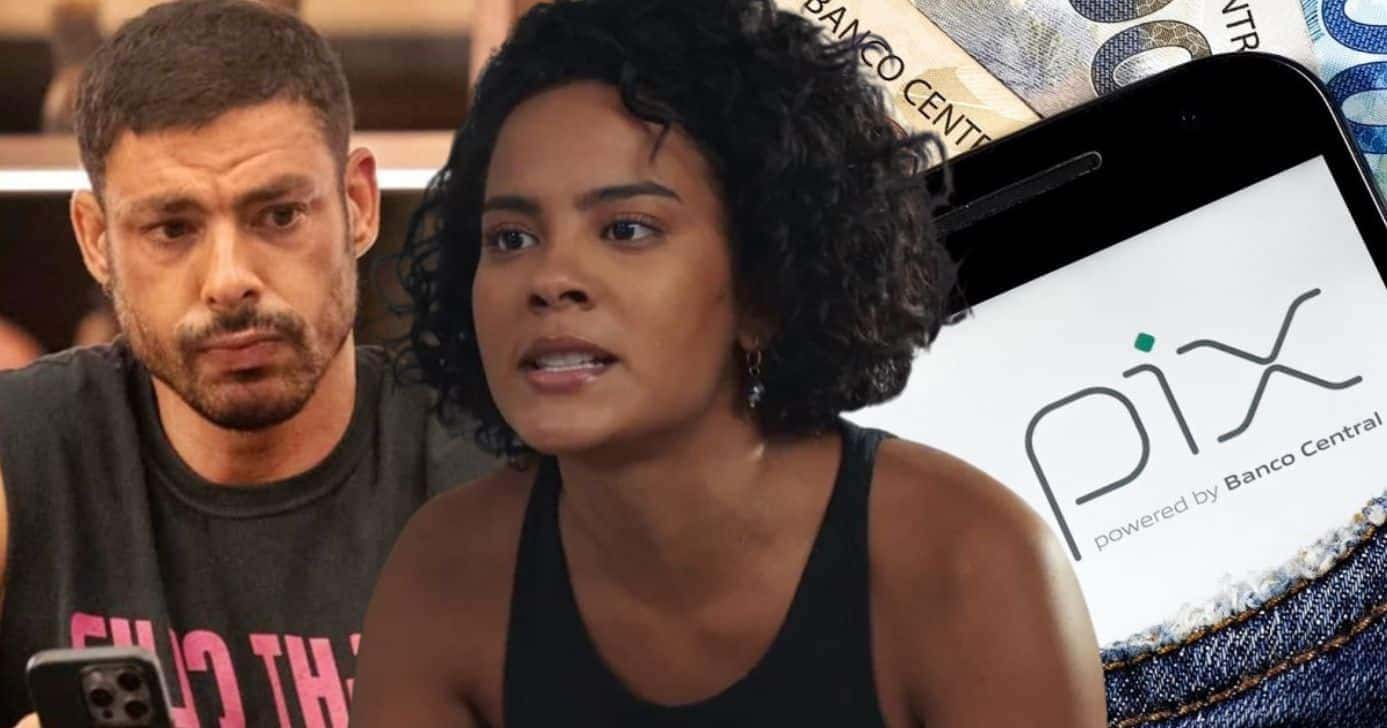 César e Fátima em Vale Tudo e ilustração de PIX (Foto: Reprodução / Globo / Canva / Montagem TV Foco)