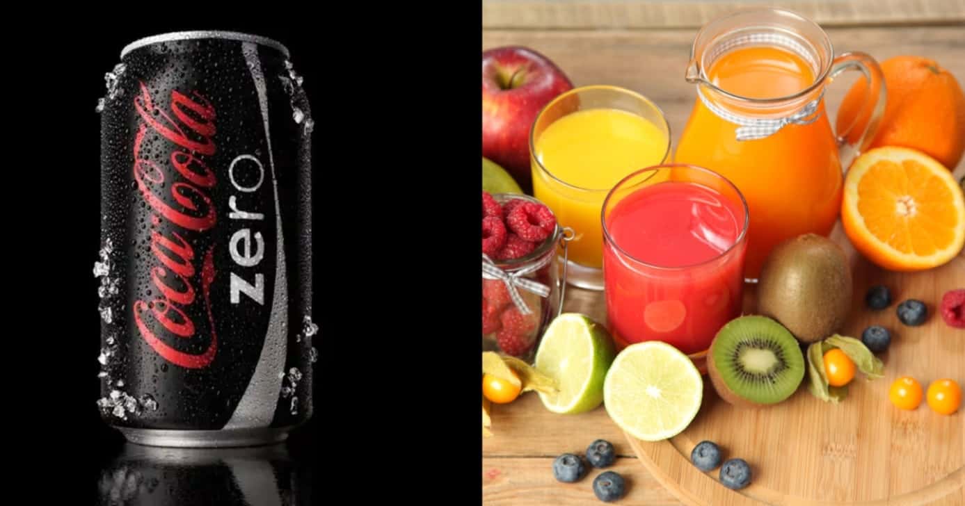 Coca-Cola zero é melhor do que suco natural para quem quer emagrecer? - Foto: Montagem