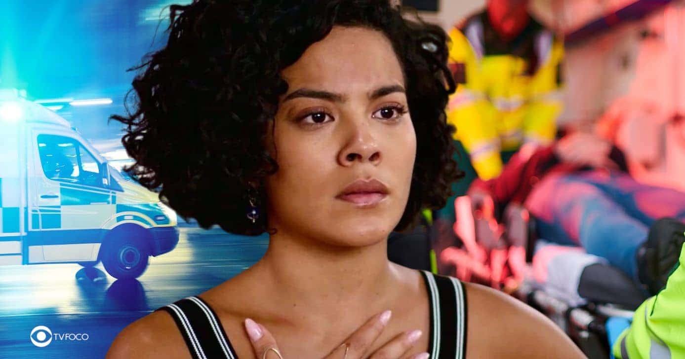 Ilustração de ambulância e Fátima em Vale Tudo (Foto: Reprodução / Globo / Montagem TV Foco)