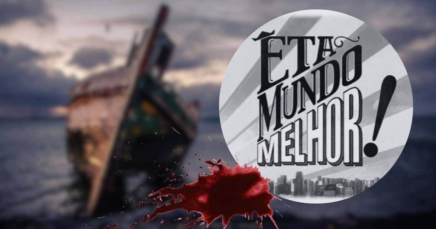 Ilustração de naufrágio em Êta Mundo Melhor! (Foto: Reprodução / Globo / Montagem TV Foco)