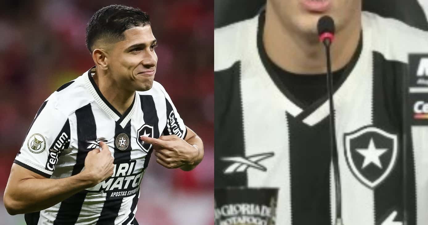 R$77M: Titular do Botafogo tem saída decretada pra usar vermelho (Foto: Reprodução/Montagem TV Foco)