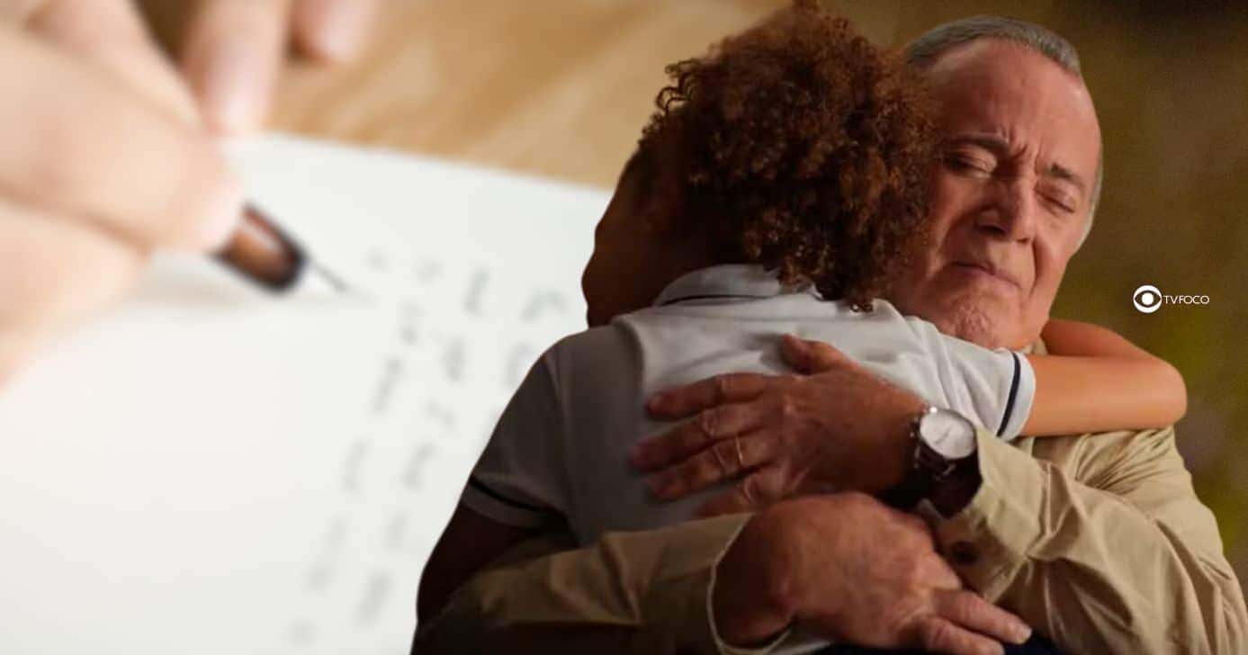 Ilustração de carta, Sofia e Abel em Dona de Mim (Foto: Reprodução / Globo / Montagem TV Foco)