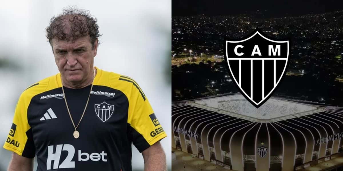 Cuca recebendo 3 reforços no Atlético-MG em 2025 (Reprodução: Pedro Souza)