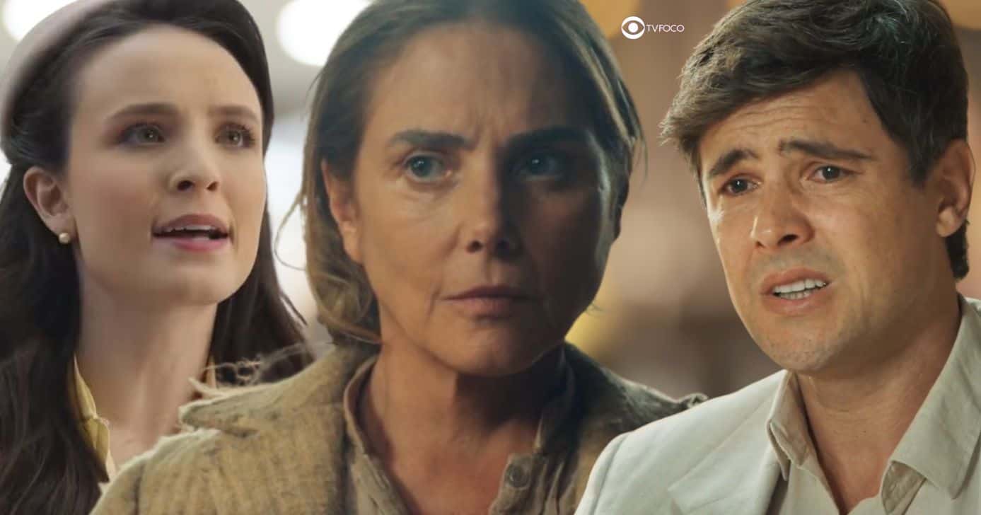 Estela, Zulma e Candinho em Êta Mundo Melhor! (Foto: Reprodução / Globo / Montagem TV Foco)
