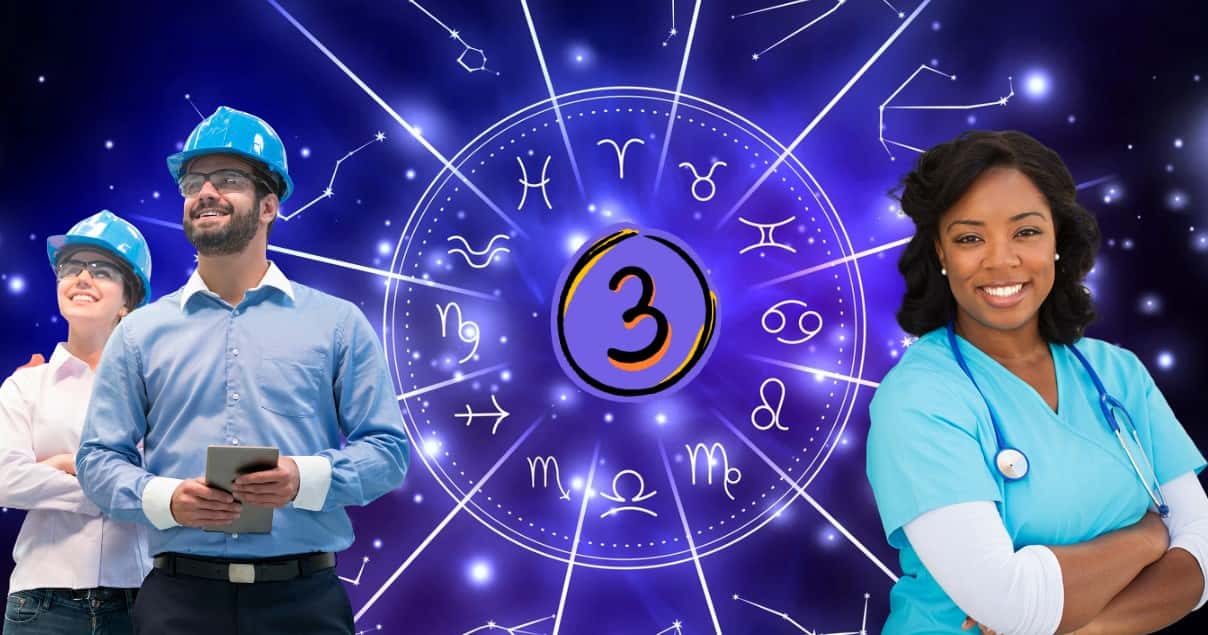 Ilustração de signos e trabalhadores (Foto: Reprodução / Canva / Montagem TV Foco)