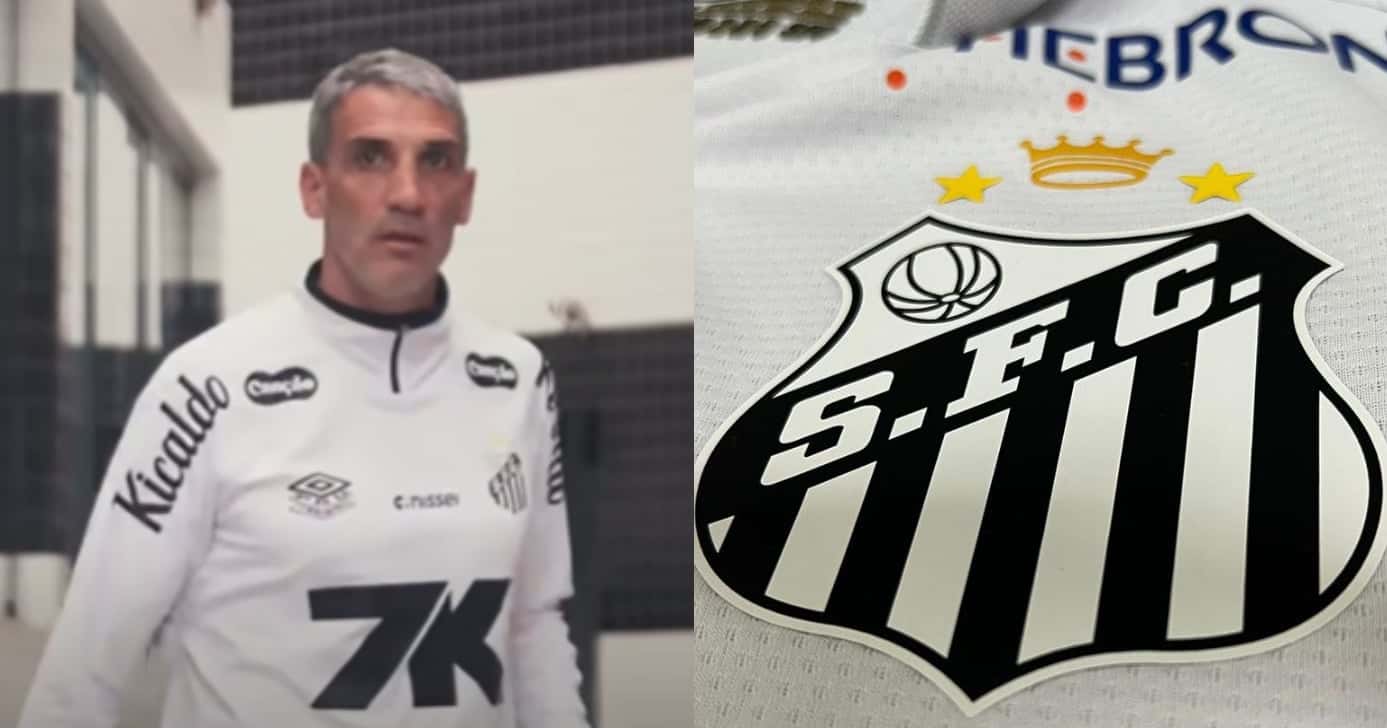 Vojvoda / Logo do Santos (Foto: Santos TV/ YouTube)
