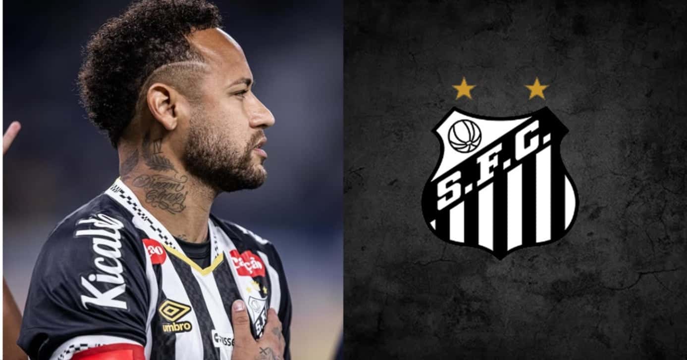 Neymar e logo do Santos - Instagram (Montagem/TV FOCO - Instagram)