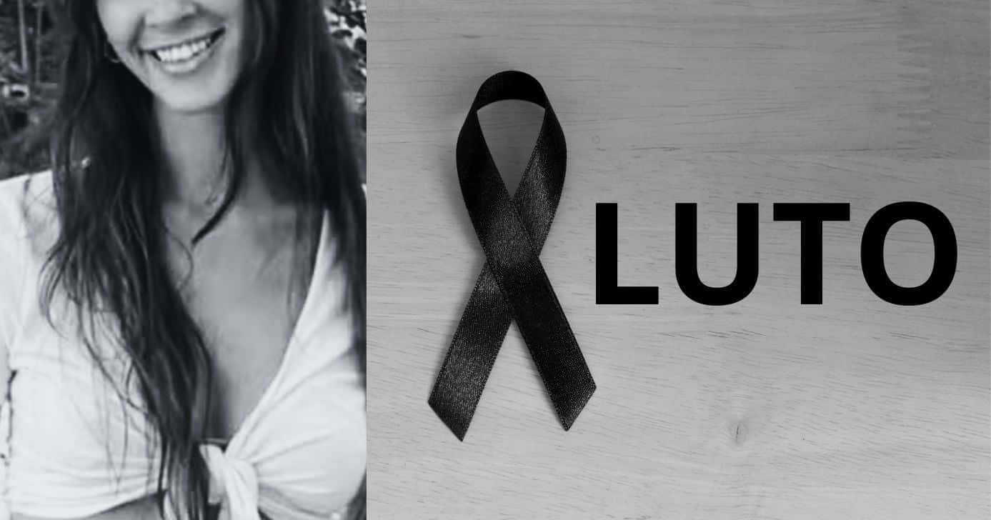 Atriz e imagem de luto (Fotos: Reproduções / Instagram / Canva)