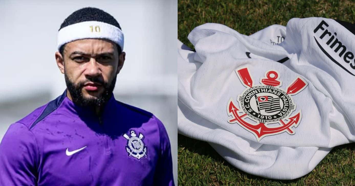 Depay / Logo do Corinthians - Montagem/TV FOCO/Instagram