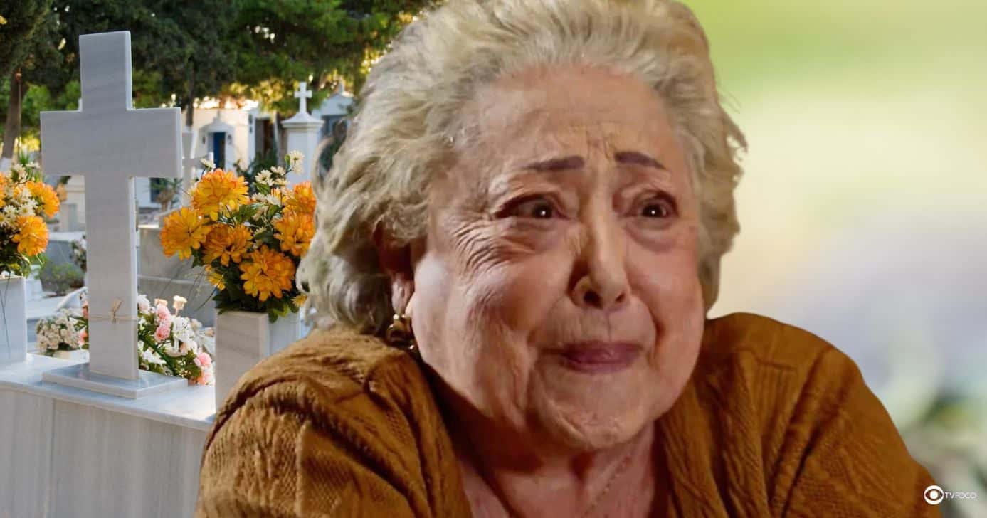 Ilustração de Rosa em cemitério em Dona de Mim (Foto: Reprodução / Globo / Montagem TV Foco)
