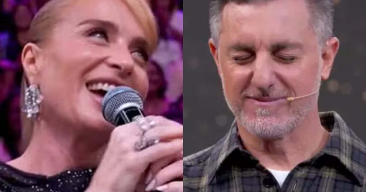 Angélica e Luciano Huck no Domingão (Fotos: Reproduções / Globo)
