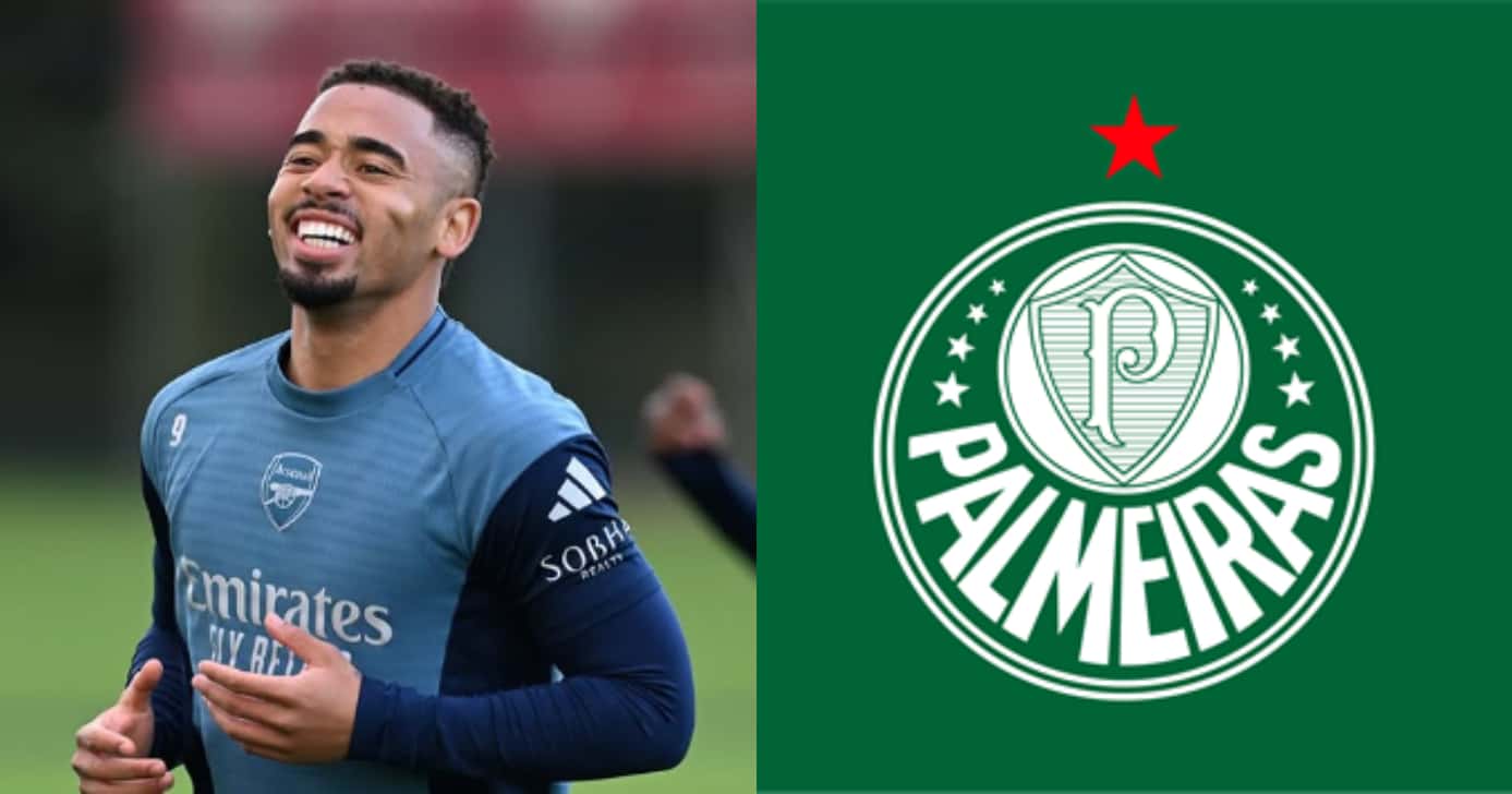 Gabriel Jesus / Logo do Palmeiras - (Foto: Instagram)
