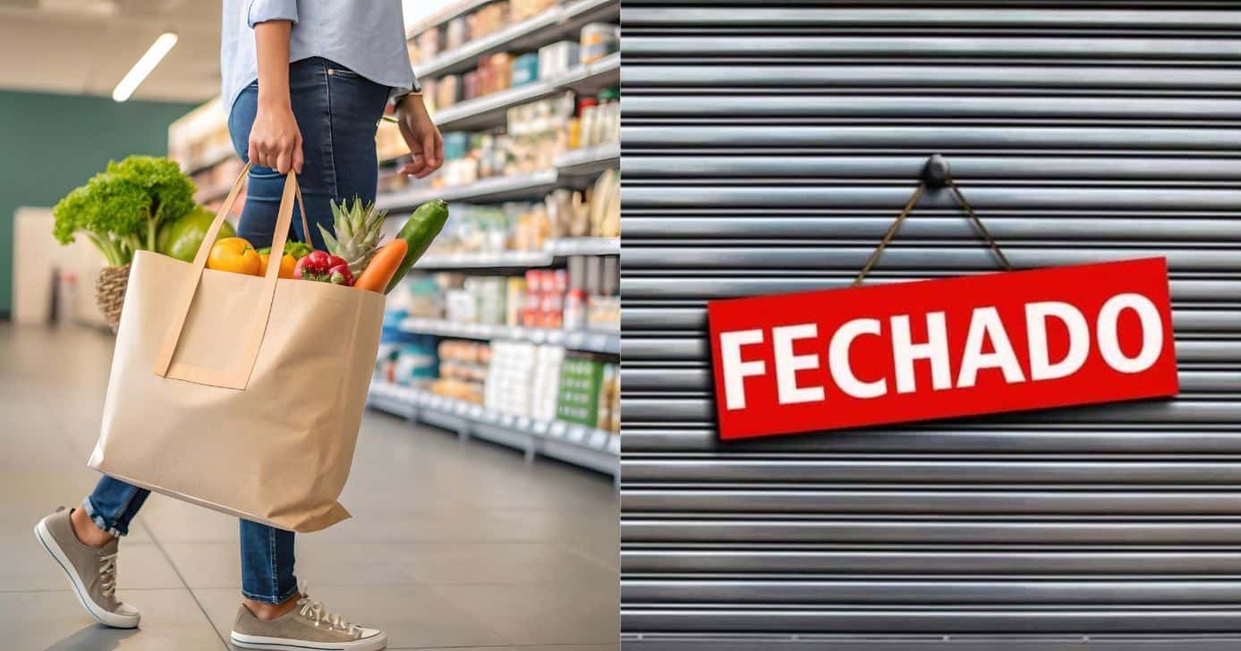 Ilustração supermercado fechado (Fotos: Canva)