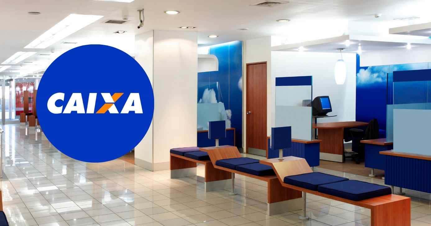 Logo Caixa e ilustração agência (Fotos: Reproduções / Internet / Canva)