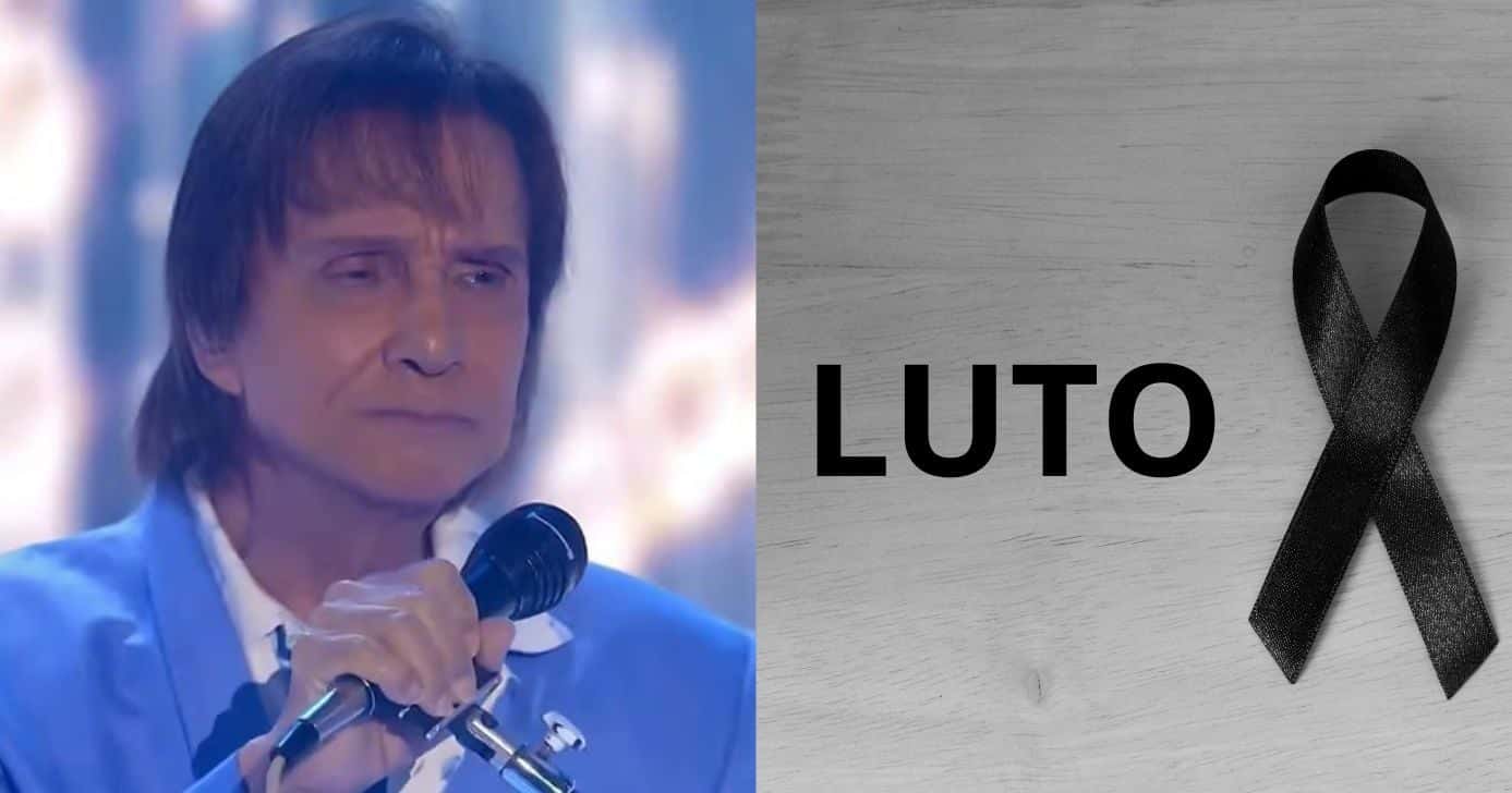 Roberto Carlos e imagem de luto (Fotos: Reproduções / Globo / Canva)