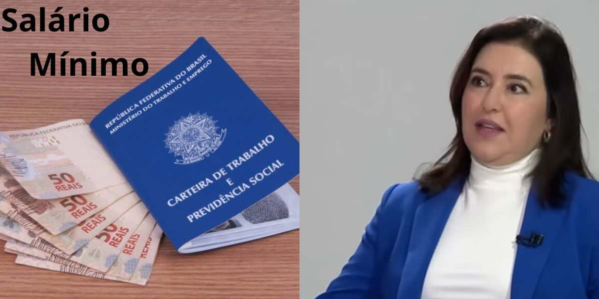 Simone Tebet ciente do novo salário mínimo previsto para 2026 (Reprodução: Globo News)