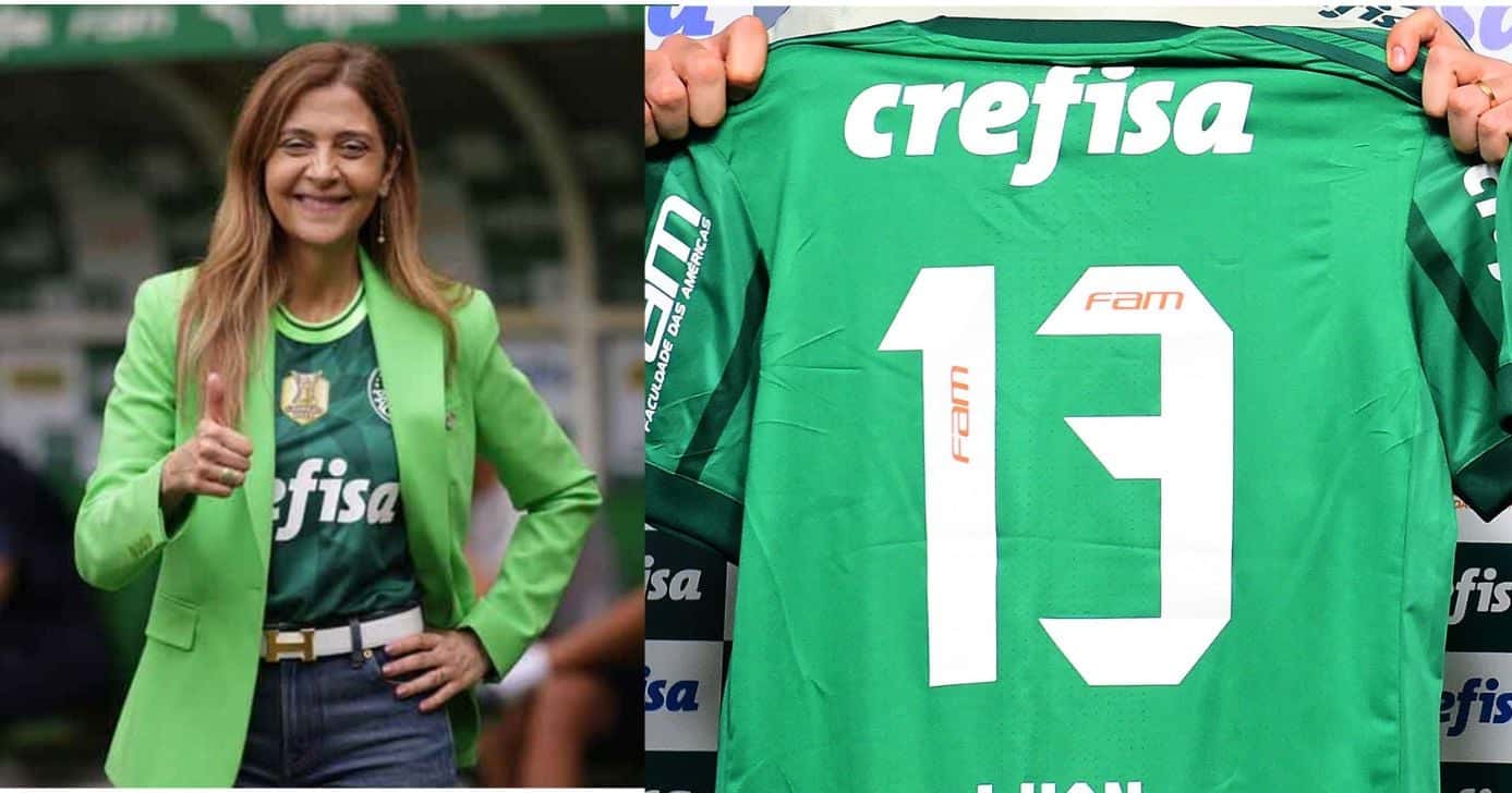 Leila Pereira define sobre contratação de zagueiro no Palmeiras para 2026 (Foto Reprodução/Montagem/TV Foco/Ettore Chiereguini/Gazeta de S.Paulo/Sergio Barzaghi/Gazeta Press)