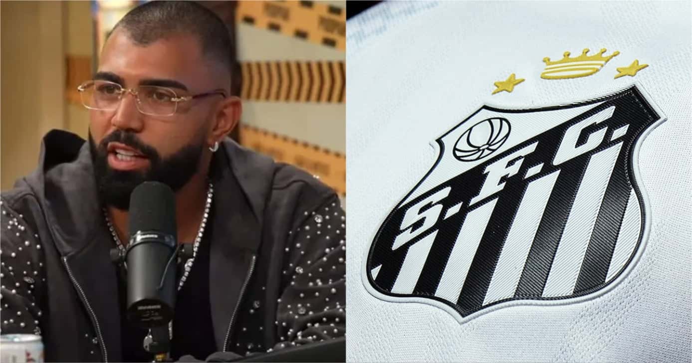 Gabigol e escudo do Santos (Foto: Reprodução/ Internet)