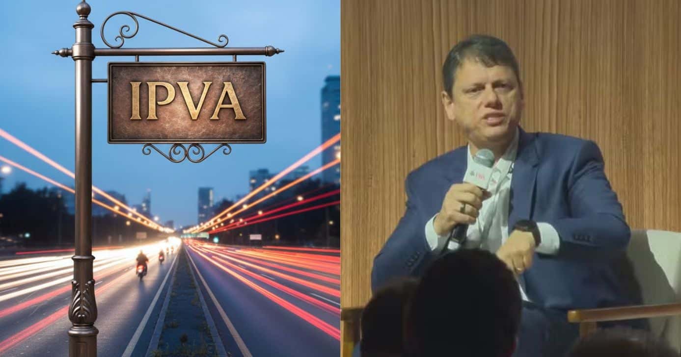 Ilustração IPVA e Tarcísio de Freitas (Fotos: Montagem TV Foco / GMN / GloboNews)