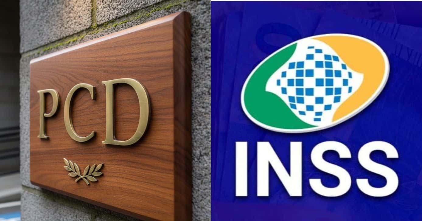 Ilustração PCD e logo INSS (Fotos: Montagem TV Foco / GMN / Internet)