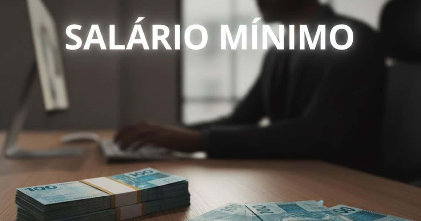 Ilustração trabalhador e salário mínimo (Foto: Montagem TV Foco / GMN)