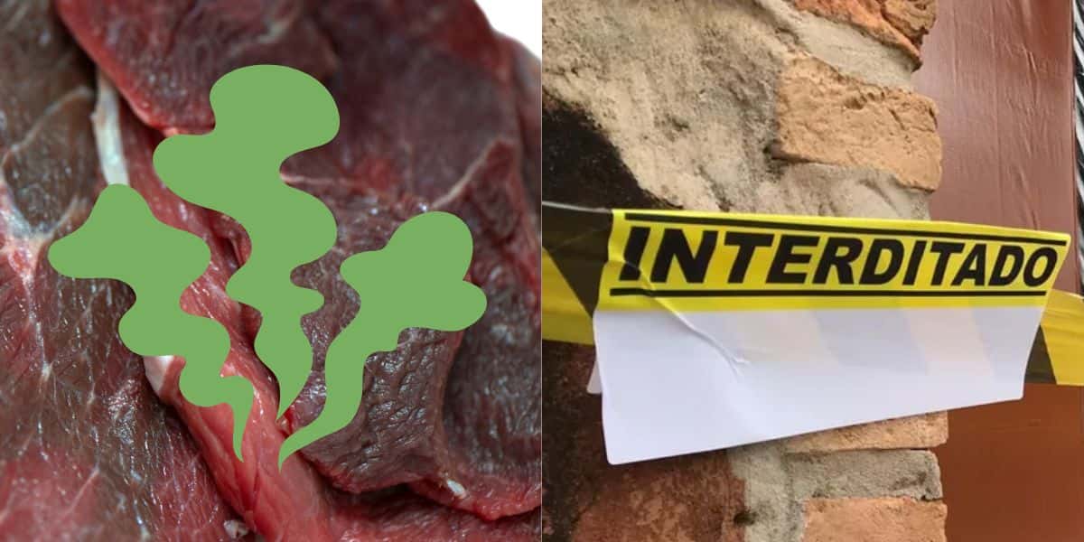 Restaurante interditada por ter carne pobre (Reprodução: Montagem TV Foco)
