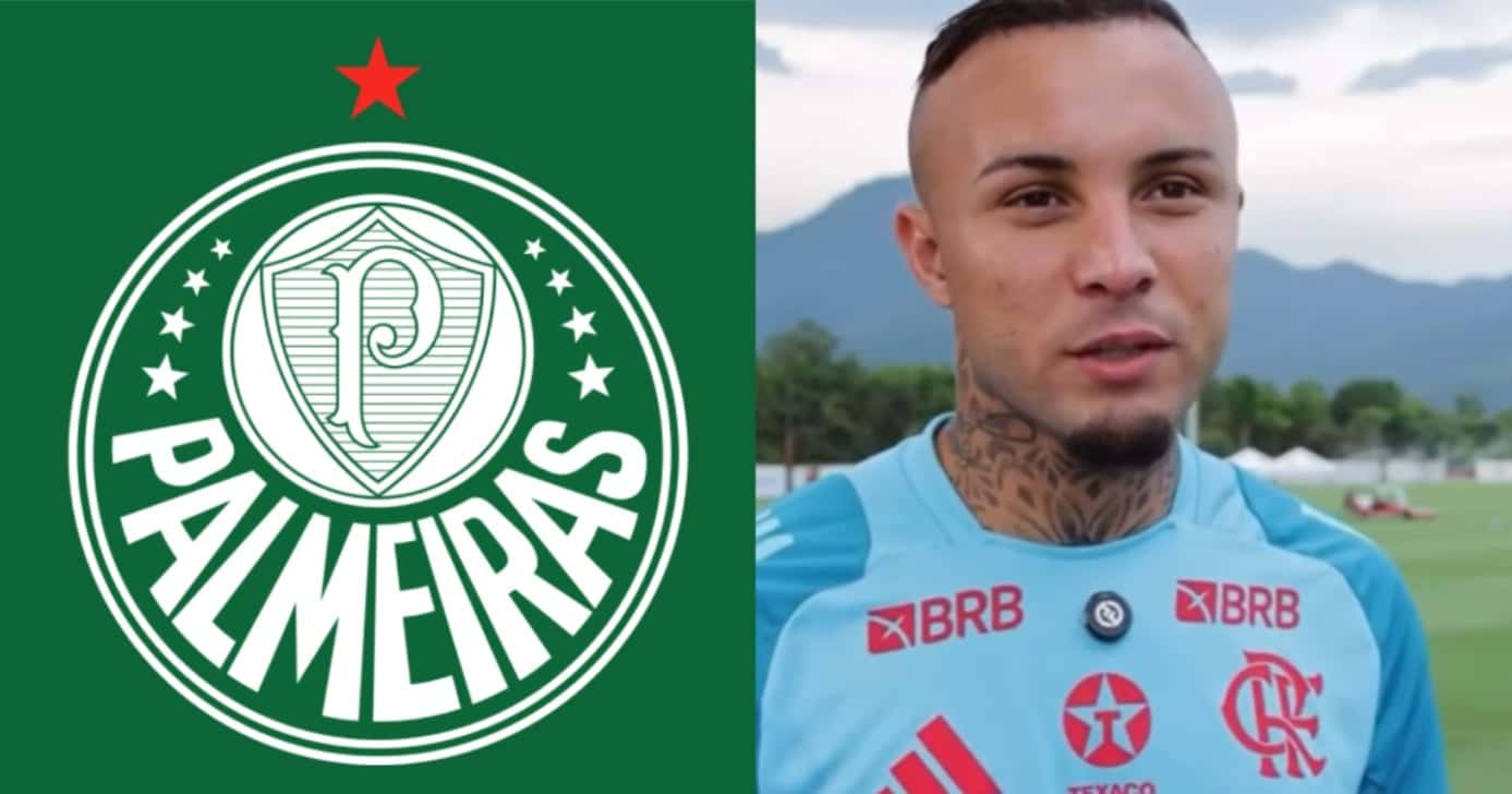 Cebolinha / Logo do Palmeiras - Montagem/TV FOCO/Instagram