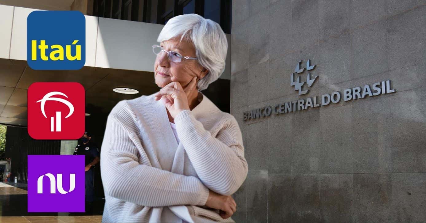 Banco Central anuncia mudança em 2026 que pode impactar clientes 60+ com contas no Itaú, Bradesco e Nubank (Foto Reprodução/Montagem/TV Foco/Canva/Paola)