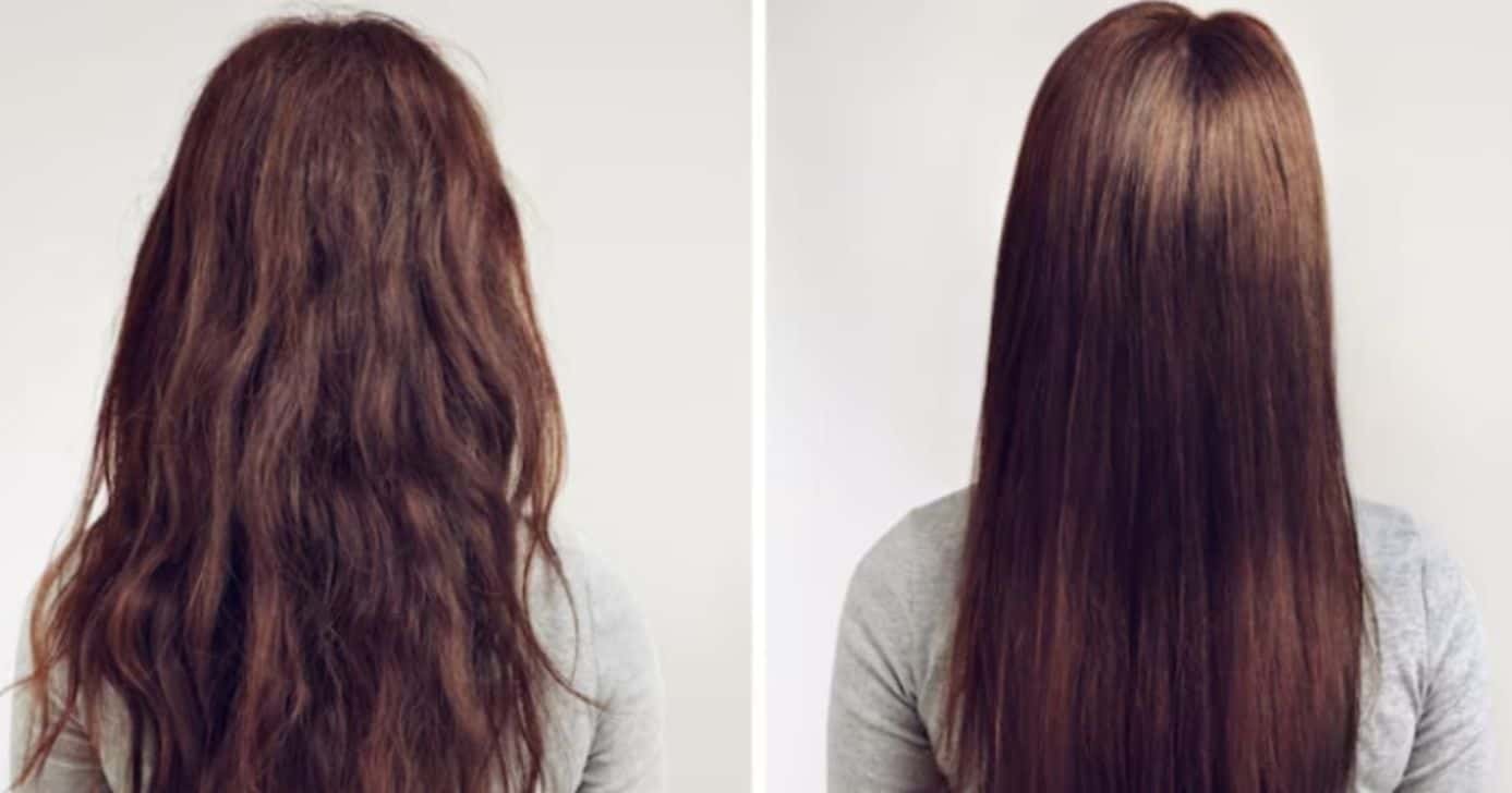 Cabelo danificados vs restaurado - Foto: Ilustração