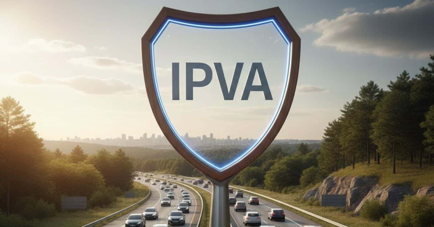 Veículos e placa de IPVA (Foto: Montagem TV Foco / GMN)