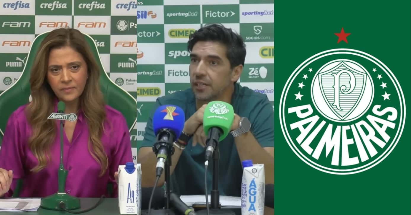 Leila Pereira e Abel Ferreira no comando do Palmeiras (Foto: Reprodução/ TV Palmeiras - YouTube)