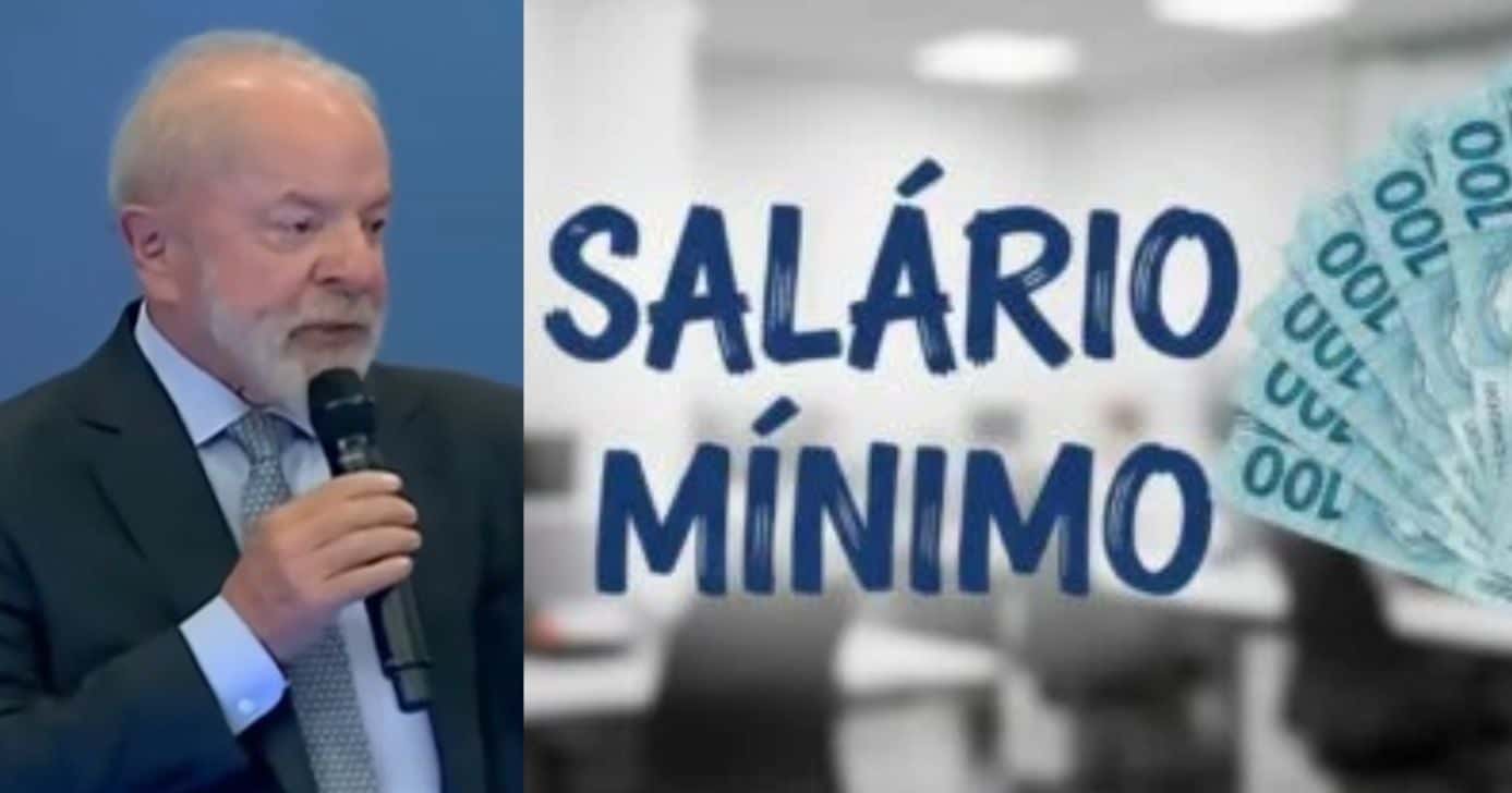 Lula e ilustração salário mínimo (Foto: Montagem TV Foco / GMN / Band)