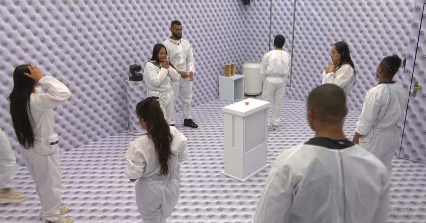 Participantes do quarto branco do BBB26 (Foto: Reprodução / Globo)