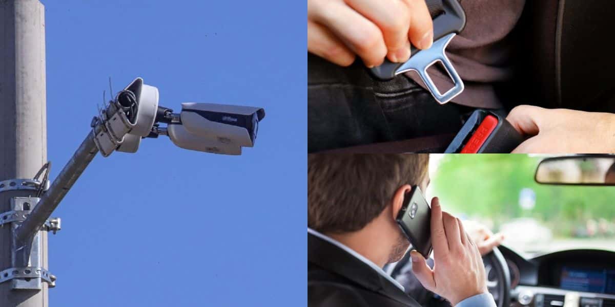 Câmera flagra motoristas sem cinto e no celular (Reprodução: Montagem TV Foco)