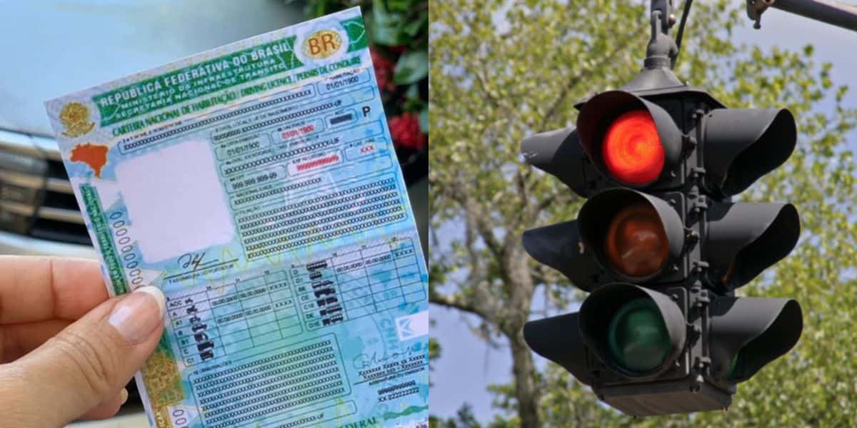 7 pontos na CNH de quem fizer isso no farol vermelho (Reprodução: Montagem TV Foco)