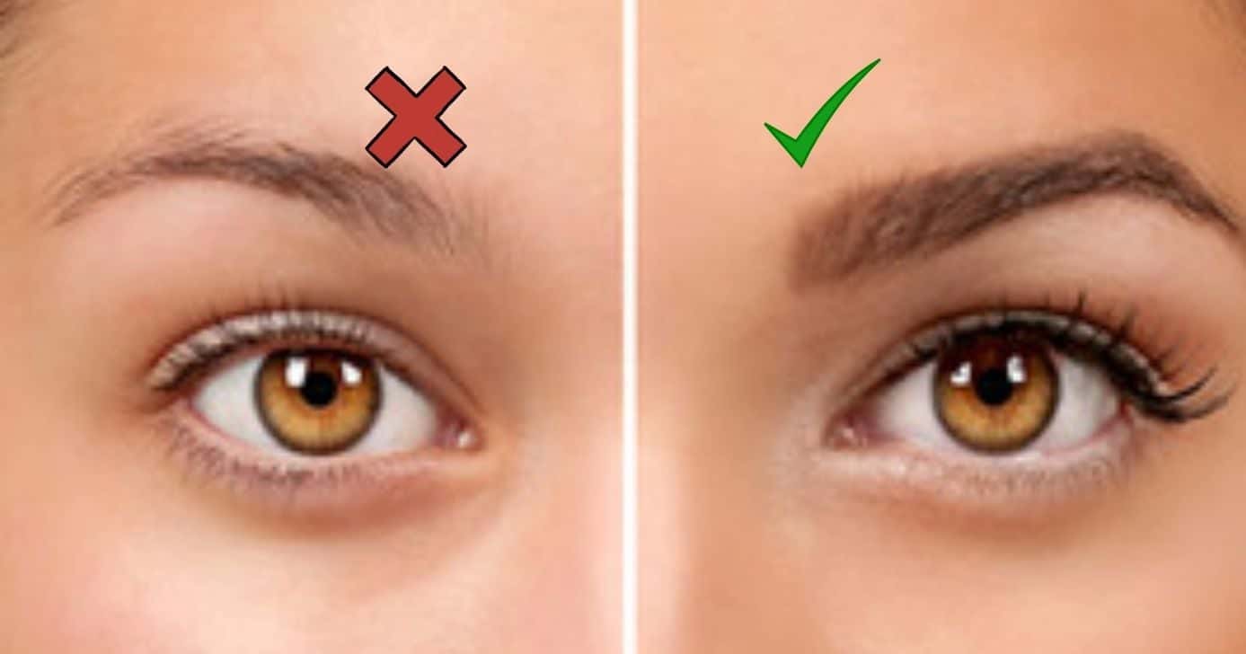 Sobrancelhas excessivamente finas e ralas X cheias e alinhadas (Foto Reprodução/Montagem/Lennita/Canva/Freepik)